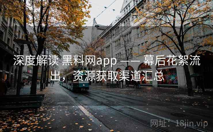 深度解读 黑料网app —— 幕后花絮流出，资源获取渠道汇总